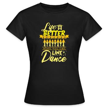 Linedance - T-shirt Femme - noir - Devant - AI Model Female 172 dark (172cm)