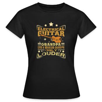 E-guitare grand-père - T-shirt Femme - noir - Devant - AI Model Female 172 dark (172cm)
