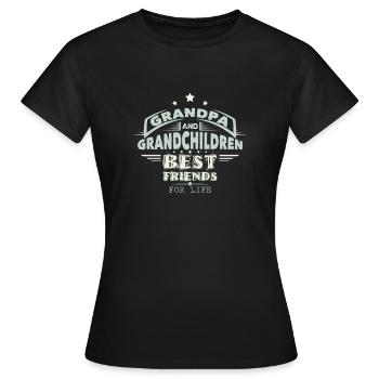 Grand-père et petits-enfants - T-shirt Femme - noir - Devant - AI Model Female 172 dark (172cm)