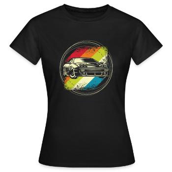 Rally car retro - Women's T-Shirt - black - Front - AI Model Female 172 dark (172cm)