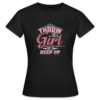 javelin throw girl - Women's T-Shirt - black - Front - AI Model Female 172 dark (172cm)