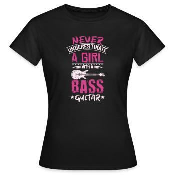 Bass Girl - T-shirt Femme - noir - Devant - AI Model Female 172 dark (172cm)