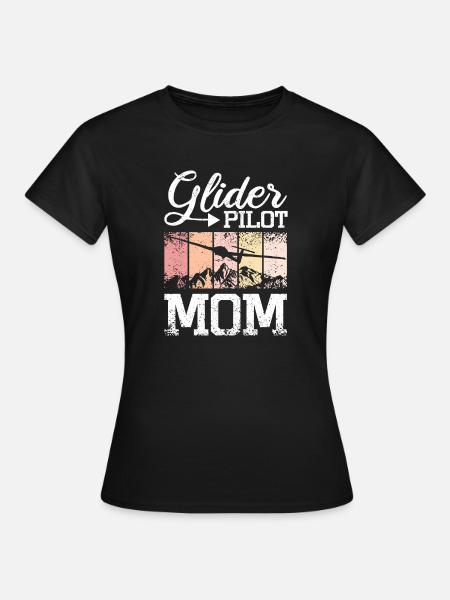 Glider Pilot Mom - Frauen T-Shirt - Schwarz
