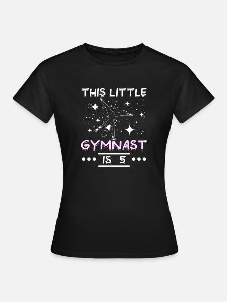 This little gymnast is 5 - Frauen T-Shirt - Schwarz