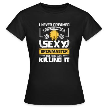 Maître brasseur sexy - T-shirt Femme - noir - Devant - AI Model Female 172 dark (172cm)