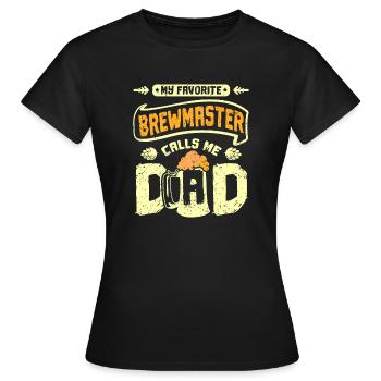 Mon maître brasseur préféré m’appelle papa - T-shirt Femme - noir - Devant - AI Model Female 172 dark (172cm)