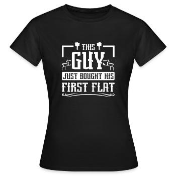 Ce type vient d’acheter son premier appartement - T-shirt Femme - noir - Devant - AI Model Female 172 dark (172cm)