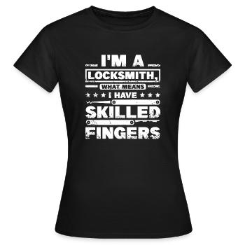 Skilled fingers locksmith - Frauen T-Shirt - Schwarz - Vorne - AI Model Female 172 dark (172cm)