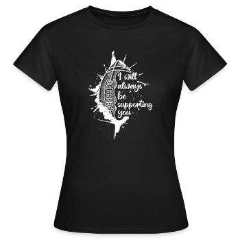 Je vous soutiendrai toujours le football - T-shirt Femme - noir - Devant - AI Model Female 172 dark (172cm)