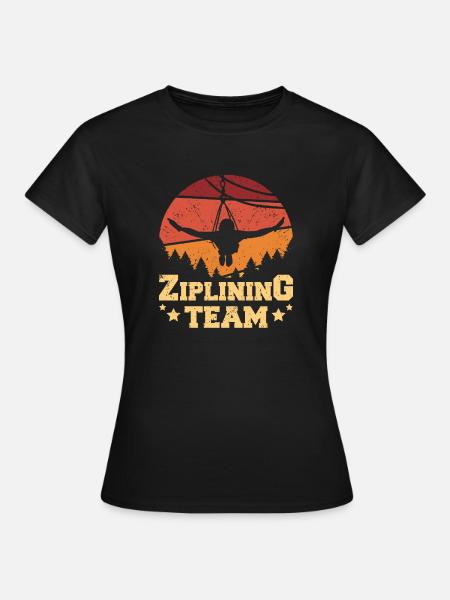 Ziplining team - Frauen T-Shirt - Schwarz