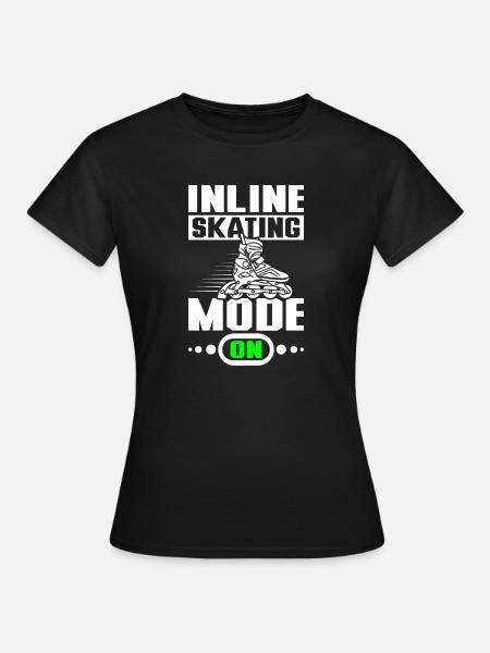 Inline skating mode on - Frauen T-Shirt - Schwarz