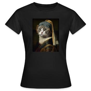 Humor Scottish cat hangers - Women's T-Shirt - black - Front - AI Model Female 172 dark (172cm)