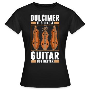 Dulcimer Instrument - Women's T-Shirt - black - Front - AI Model Female 172 dark (172cm)