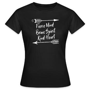 HIking Shirt - Fierce Mind Brave - Women's T-Shirt - black - Front - AI Model Female 172 dark (172cm)