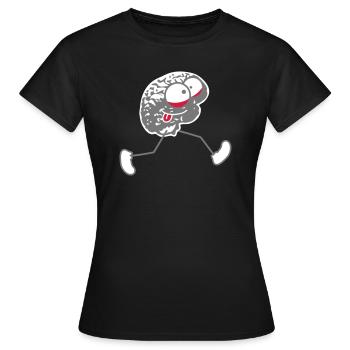 Crazy Running Brain - T-shirt Femme - noir - Devant - AI Model Female 172 dark (172cm)