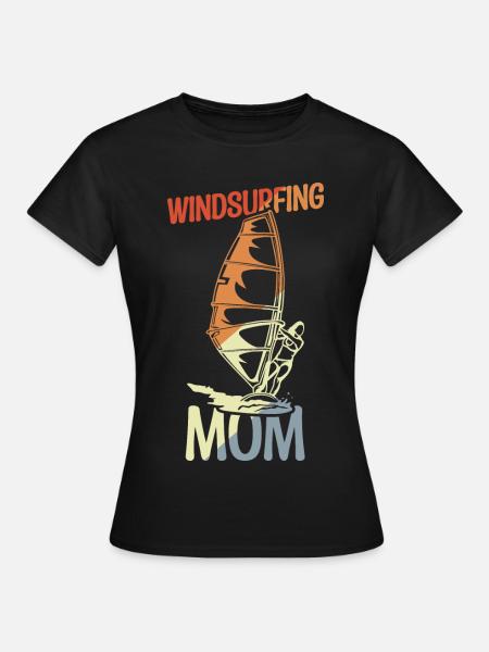 Mama Windsurfer - Frauen T-Shirt - Schwarz