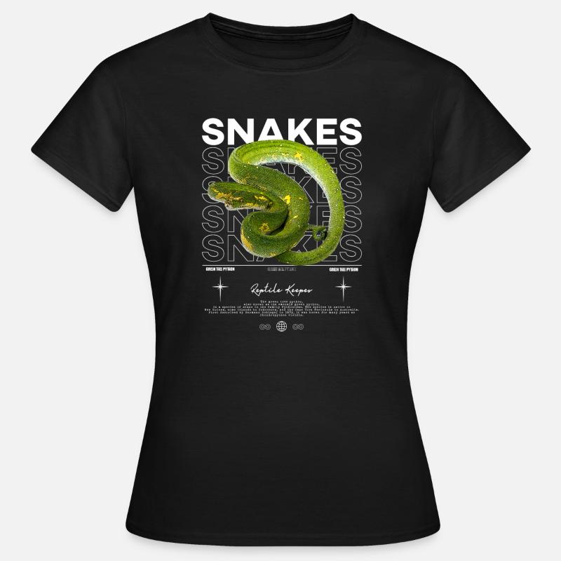 Green Tree Python moderne Streetwear Reptile gardien - T-shirt Femme - noir