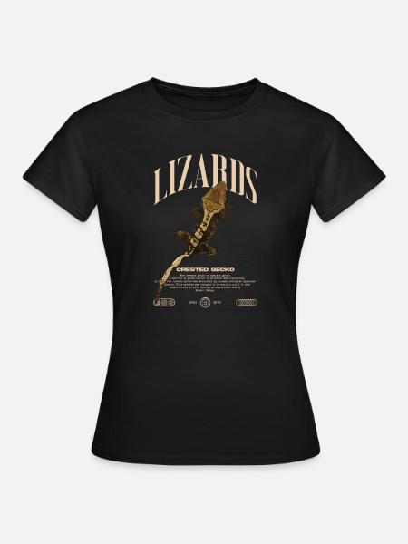 Gecko à crête Streetwear gardien de lézard - T-shirt dam - svart
