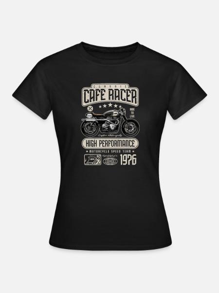 Cafe Racer Motorcycle Birthday Biker Born 1976 - Women's T-Shirt - black