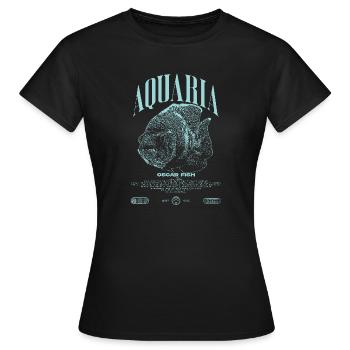 Oscar-Fisch, Wasserwechsel, Monsterfisch - Frauen T-Shirt - Schwarz - Vorne - AI Model Female 172 dark (172cm)