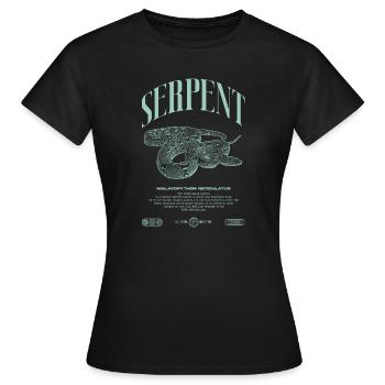 Gardien de reptiles python réticulé Streetwear - T-shirt Femme - noir - Devant - AI Model Female 172 dark (172cm)