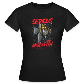 Ernsthaft mit Diskusfischen seit 2022 - Frauen T-Shirt - Schwarz - Vorne - AI Model Female 172 dark (172cm)