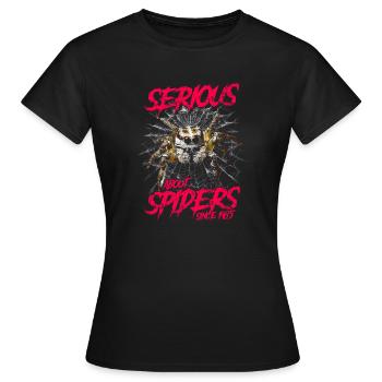 Serious About Jumping Spiders Pet Since 1985 - Women's T-Shirt - black - Front - AI Model Female 172 dark (172cm)