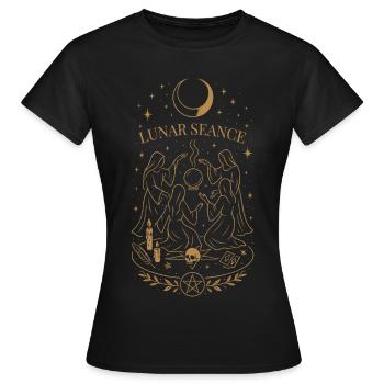 Séance lunaire de Samhain, rituel de la lune des sorcières - T-shirt Femme - noir - Devant - AI Model Female 172 dark (172cm)