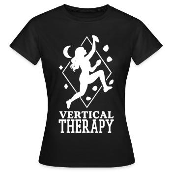 Thérapie verticale : bloc et escalade Bohèmes Design - T-shirt Femme - noir - Devant - AI Model Female 172 dark (172cm)