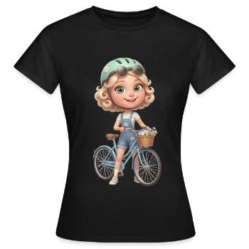Cycliste Daisy - T-shirt Femme - noir - Devant - AI Model Female 172 dark (172cm)