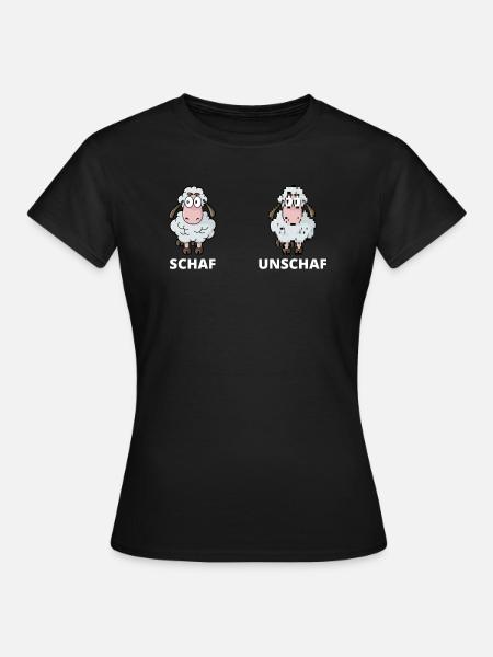 Schäfchen Schaf Unschaf Schafbock Schaffell - Frauen T-Shirt - Schwarz