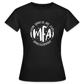 Arzthelferin Sprechzimmer MFA - Frauen T-Shirt - Schwarz - Vorne - AI Model Female 172 dark (172cm)
