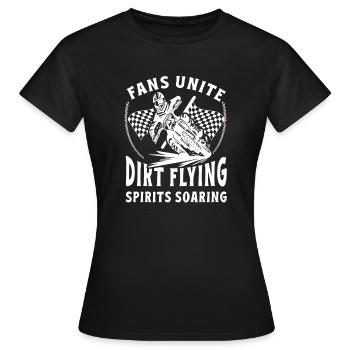 Dirtbike Rider DIrt Flying MX Motocross Supercross - T-shirt Femme - noir - Devant - AI Model Female 172 dark (172cm)