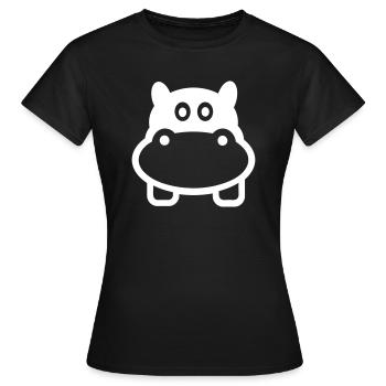 Nilpferd - Frauen T-Shirt - Schwarz - Vorne - AI Model Female 172 dark (172cm)