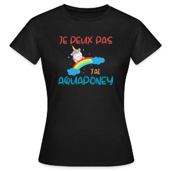 Ich kann nicht, ich habe Aquapony - Frauen T-Shirt - Schwarz - Vorne - AI Model Female 172 dark (172cm)