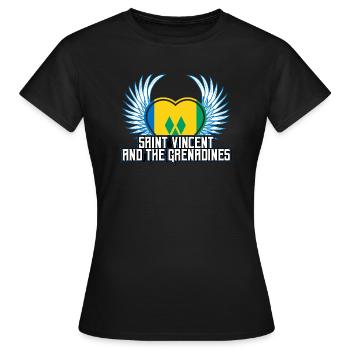 St. Vincent und die Grenadinen - Frauen T-Shirt - Schwarz - Vorne - AI Model Female 172 dark (172cm)