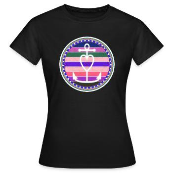 Ventilateur de côtes et d’ancre ! La mode de la mer - T-shirt Femme - noir - Devant - AI Model Female 172 dark (172cm)