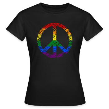 Paix Arc-en-ciel Drapeau arc-en-ciel Paix - T-shirt Femme - noir - Devant - AI Model Female 172 dark (172cm)