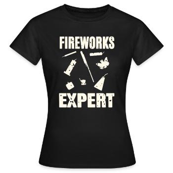 Feu d’artifice - T-shirt Femme - noir - Devant - AI Model Female 172 dark (172cm)