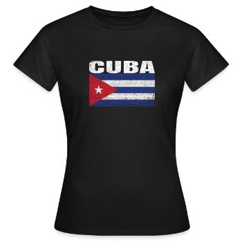 Kuba-Land-Vintages kubanisches Staatsflagge-Geschenk - Frauen T-Shirt - Schwarz - Vorne - AI Model Female 172 dark (172cm)