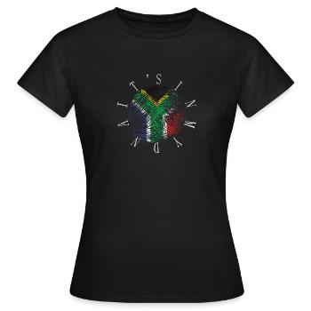 It's In My Dna South Africa Flag Vintage African - Women's T-Shirt - black - Front - AI Model Female 172 dark (172cm)