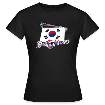 Corée du Sud - T-shirt Femme - noir - Devant - AI Model Female 172 dark (172cm)