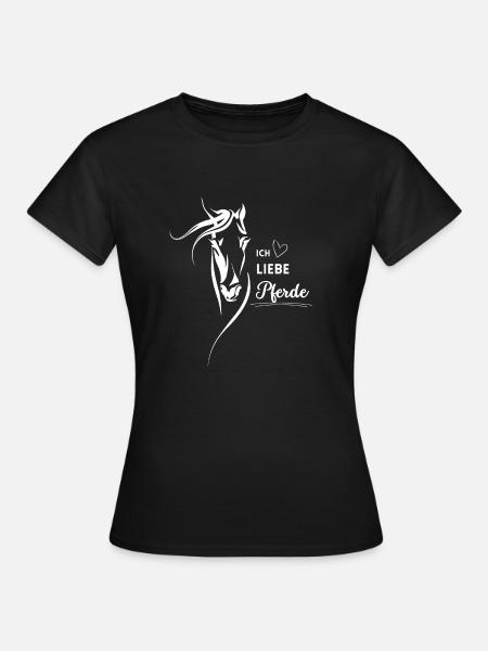Ich liebe Pferde - Frauen T-Shirt - Schwarz