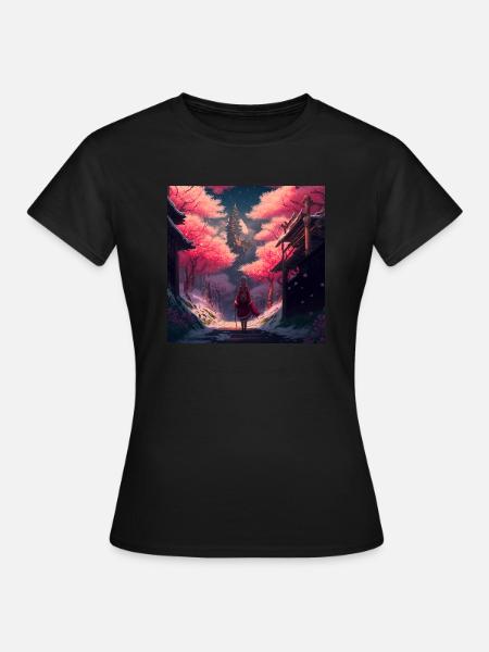 Blossom Path - Frauen T-Shirt - Schwarz