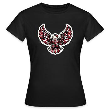Rot-Weißer Adler - Frauen T-Shirt - Schwarz - Vorne - AI Model Female 172 dark (172cm)