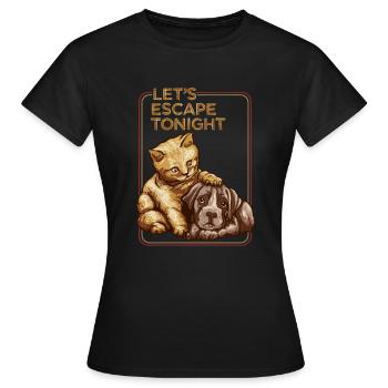 ESCAPE TONIGHT - Women's T-Shirt - black - Front - AI Model Female 172 dark (172cm)