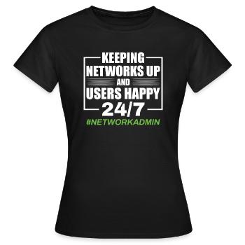 Administrateur réseau Ingénieur réseau - T-shirt Femme - noir - Devant - AI Model Female 172 dark (172cm)