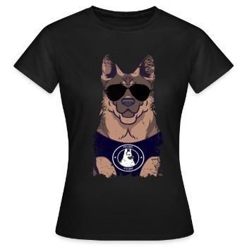 Chien Policier Berger Allemand - T-shirt Femme - noir - Devant - AI Model Female 172 dark (172cm)