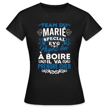 Team marié EVG enterrement de vie de garçon - T-shirt Femme - noir - Devant - AI Model Female 172 dark (172cm)
