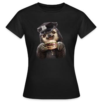 BURGER COP - Women's T-Shirt - black - Front - AI Model Female 172 dark (172cm)